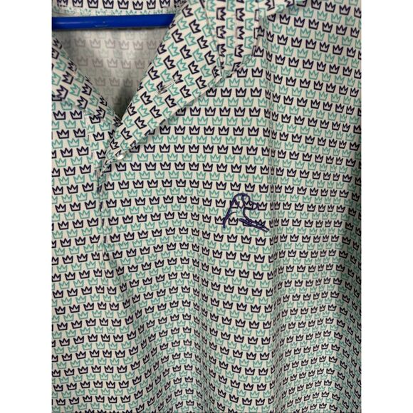 Rhoback “crown” print polo shirt size L - Picture 3 of 6